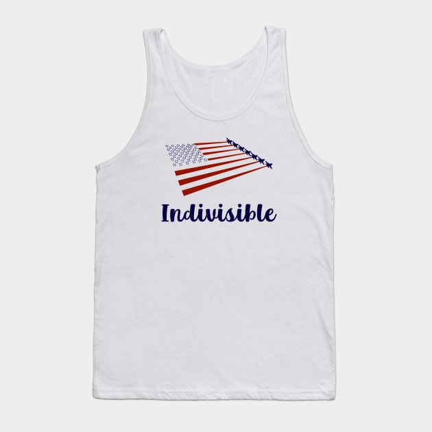 Indivisible American Flag Airplane Planes Patriotic Spirit Tank Top by FlashMac